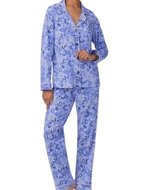 Bedhead PJ’s Organic Cotton Jersey Pajamas Blue Desert Flowers Size XL